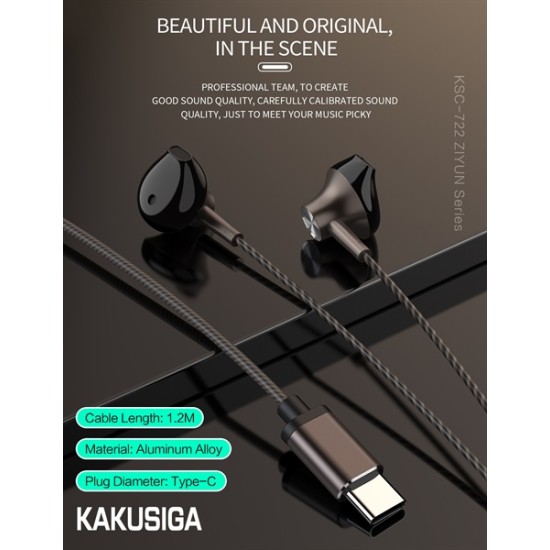 earphone kakusiga type c ksc-722