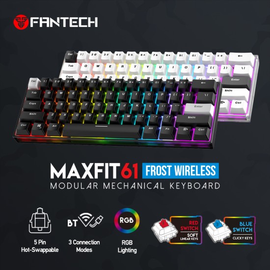 Fantech Gaming Keyboard – MK857 Frost Wireless maxfit 61