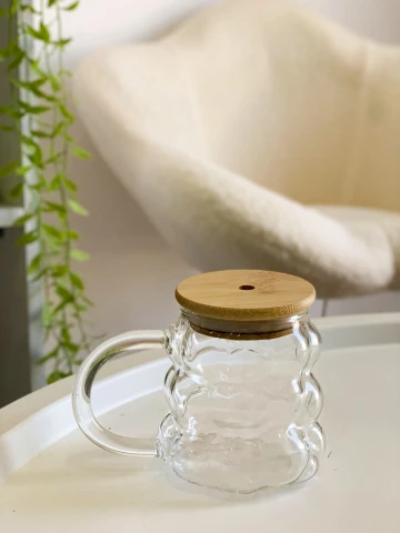 كوب شفاف بابلز مع غطاء ومصاصة
